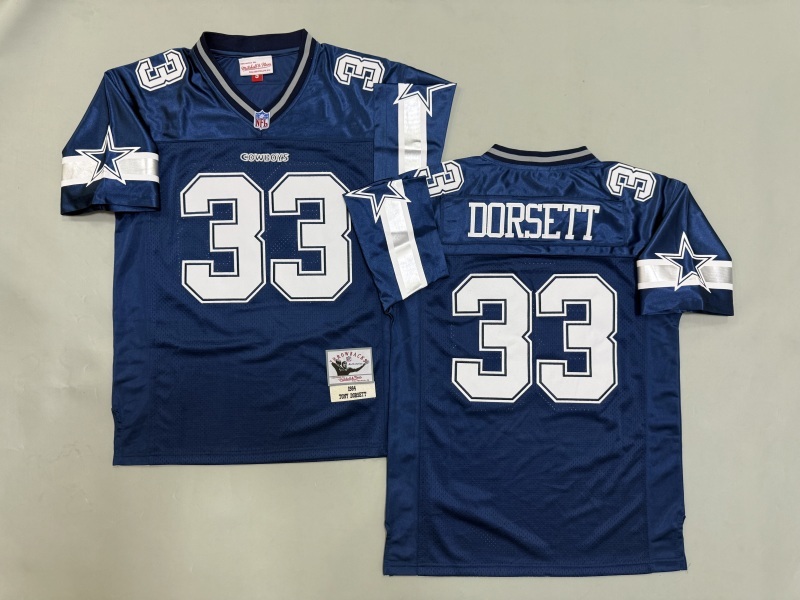 Men 2025 Nike Dallas Cowboys #33 Dorsett Blue Throwback Limited NFL Jersey 001